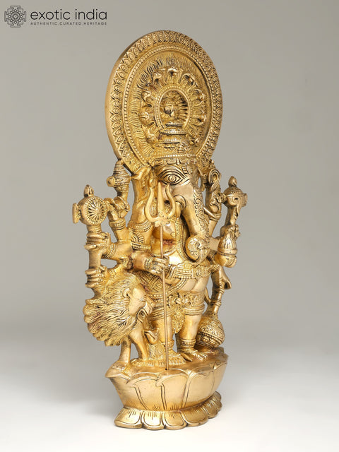 17" Brass Drishti Ganesha Statue in Brass | Wall Hanging