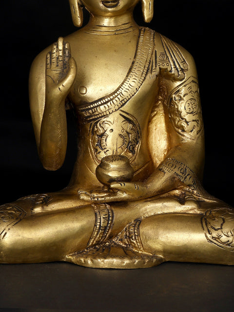 7" Blessing Lord Buddha | Brass Statue