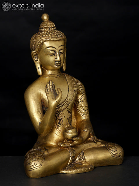 7" Blessing Lord Buddha | Brass Statue