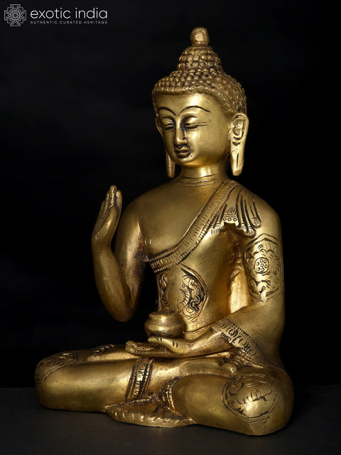 7" Blessing Lord Buddha | Brass Statue