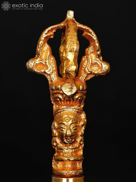 6" Buddhist Dorje Bell in Brass with Gold Plating