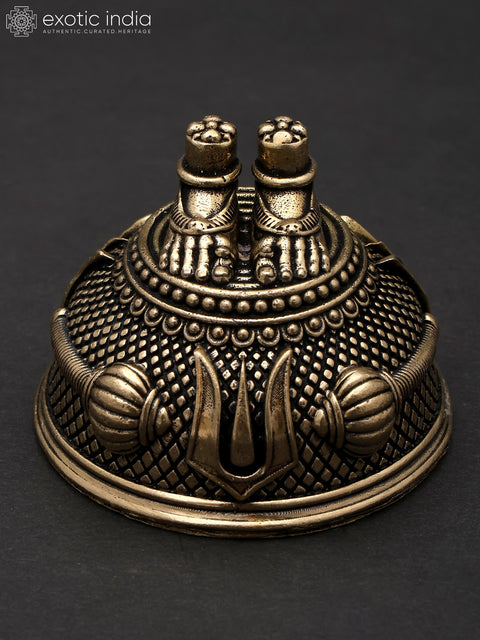 Small Superfine Charan Paduka in Brass