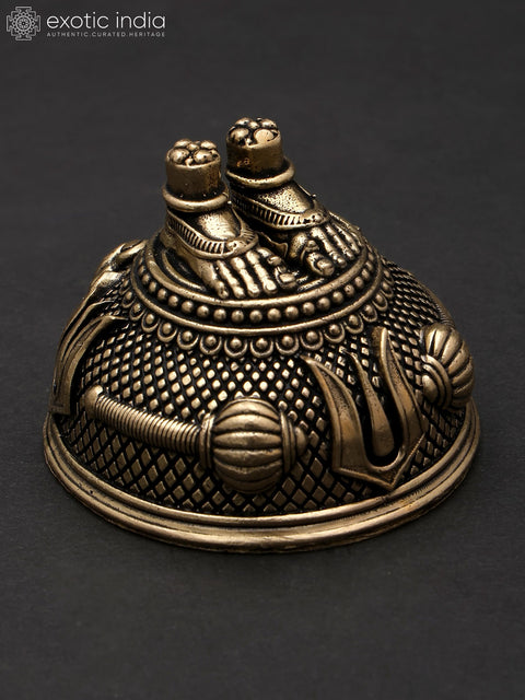 Small Superfine Charan Paduka in Brass