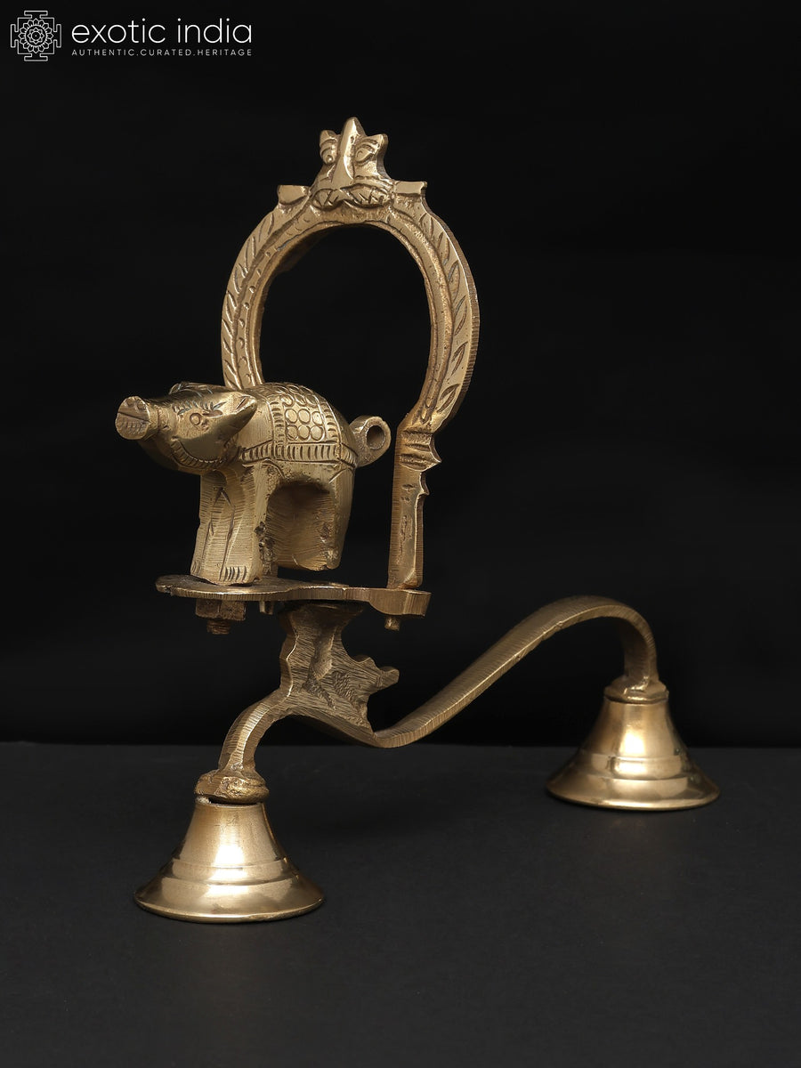 7" Brass Shodash Upachara Lamp for Pooja