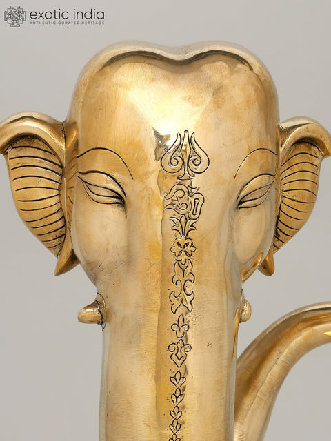 17" Brass Stylized Ganesha Statue in Brass