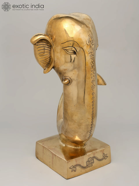 17" Brass Stylized Ganesha Statue in Brass