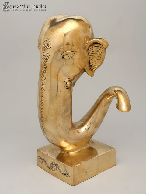 17" Brass Stylized Ganesha Statue in Brass
