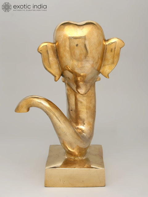 17" Brass Stylized Ganesha Statue in Brass