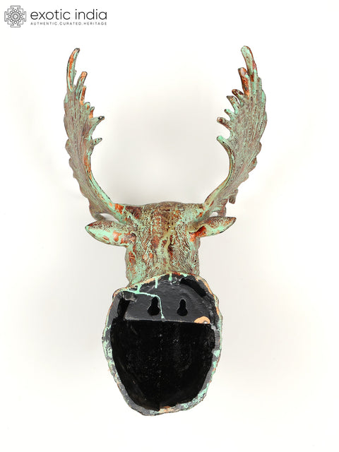 20" Brass Moose Head | Wall Hanging | Home Decor
