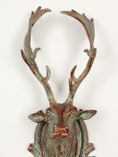 22" Wall Hanging Deer Head with Hooks | Home Decor