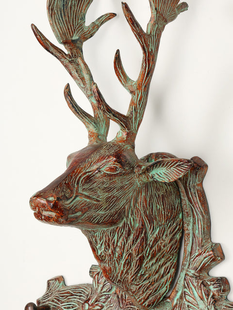 22" Wall Hanging Deer Head with Hooks | Home Decor