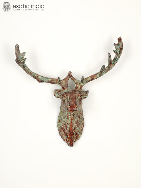 20" Brass Deer Wall Hanging Head | Home Decor