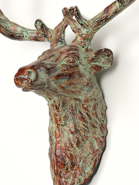 20" Brass Deer Wall Hanging Head | Home Decor