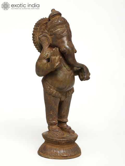 9" Blessing Lord Ganesha | Brass Statue