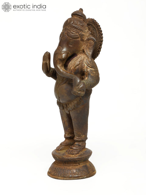 9" Blessing Lord Ganesha | Brass Statue