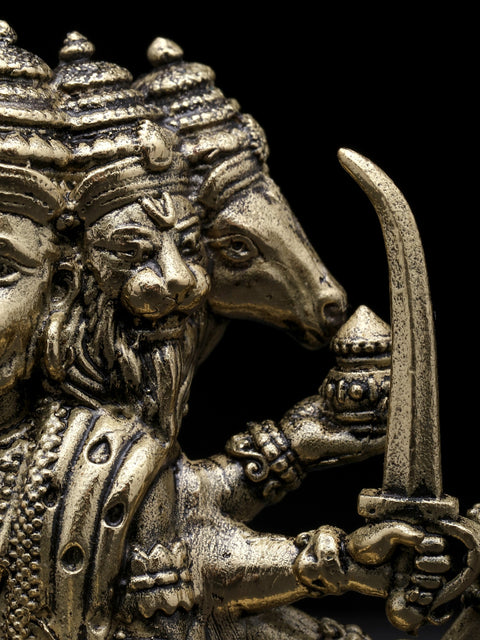 Small Superfine Sitting Panchamukhi Lord Hanuman | Brass Statue