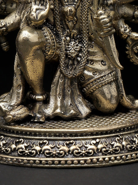 Small Superfine Sitting Panchamukhi Lord Hanuman | Brass Statue