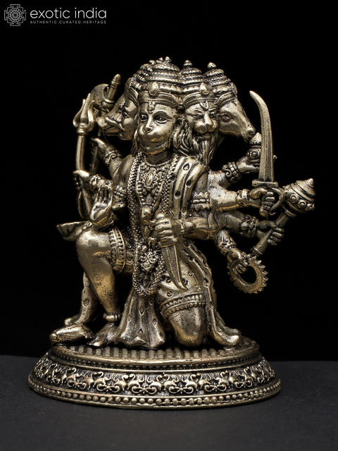 Small Superfine Sitting Panchamukhi Lord Hanuman | Brass Statue