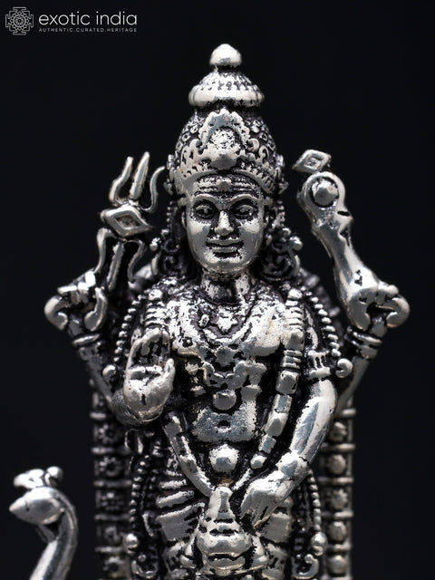 Small Standing Superfine Lord Karttikeya (Murugan) with Peacock | Brass Statue