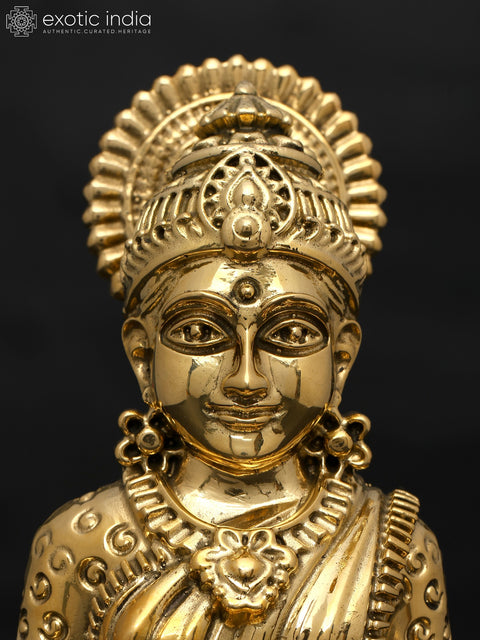 6" Small Superfine Sitting Goddess Annapurna | Brass Statue