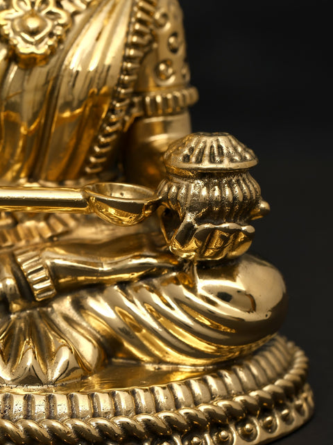 6" Small Superfine Sitting Goddess Annapurna | Brass Statue