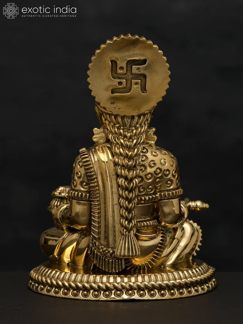 6" Small Superfine Sitting Goddess Annapurna | Brass Statue