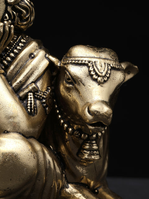 Small Superfine Bal Gopal (Krishna) with Cow | Brass Statue | Multiple Sizes