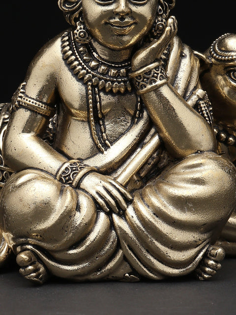 Small Superfine Bal Gopal (Krishna) with Cow | Brass Statue | Multiple Sizes