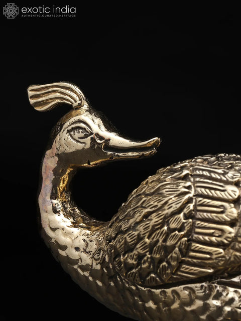 7" Superfine Peacock Statue | Brass Statue | Table Decor