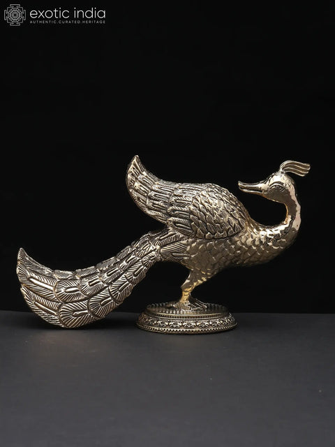 7" Superfine Peacock Statue | Brass Statue | Table Decor