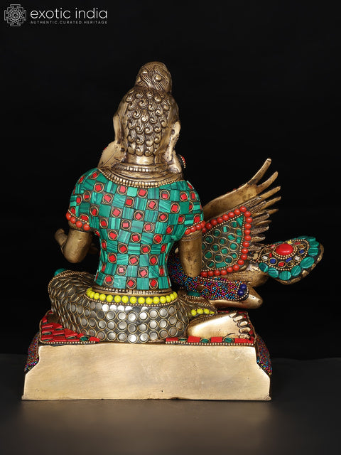 9" Lord Buddha Healing The Swan | Brass Statue with Inlay Work