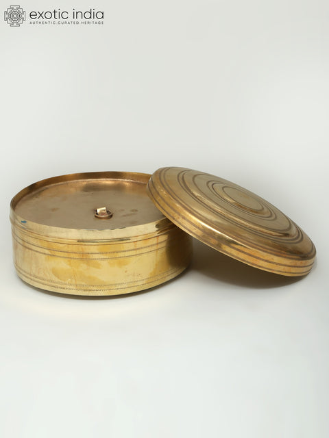 9" Brass Round Masala Box | Kitchen Item