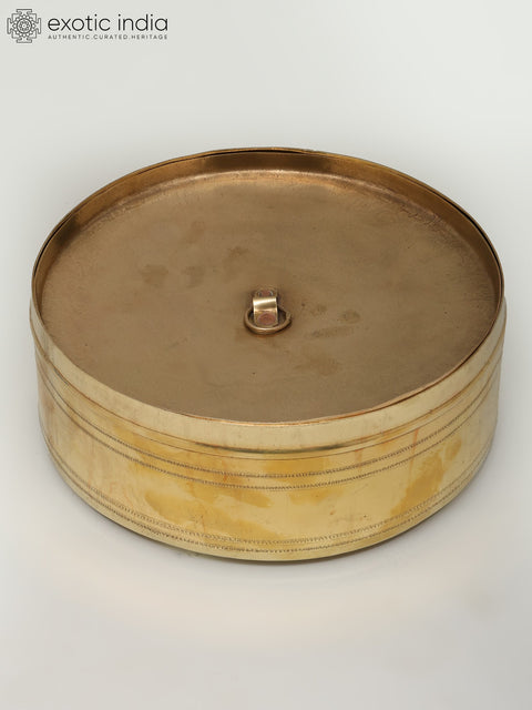 9" Brass Round Masala Box | Kitchen Item