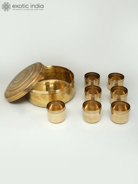 9" Brass Round Masala Box | Kitchen Item