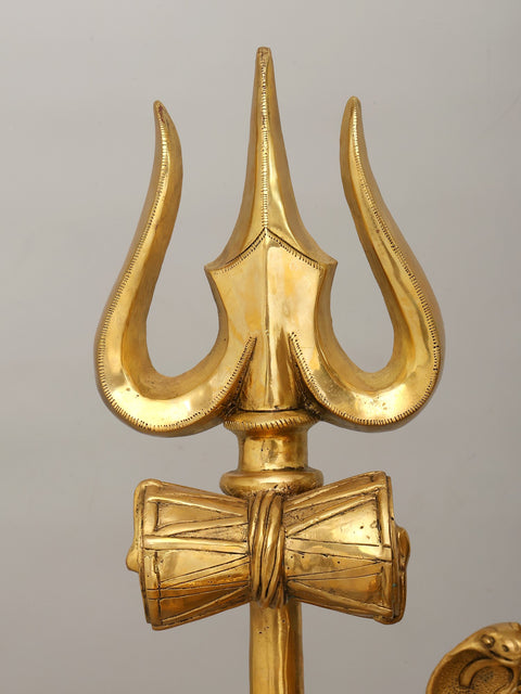 36" Large Sitting Lord Shiva in Blessing Gesture | Brass Statue