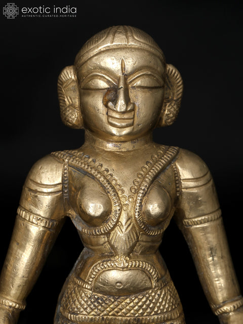 6" Small Brass Tribal Couple | Table Decor