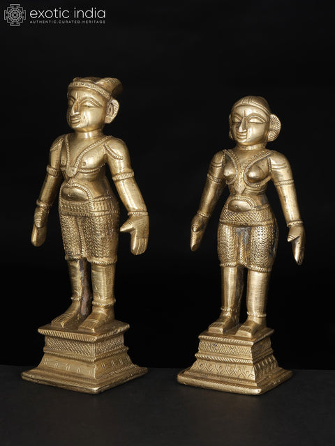 6" Small Brass Tribal Couple | Table Decor