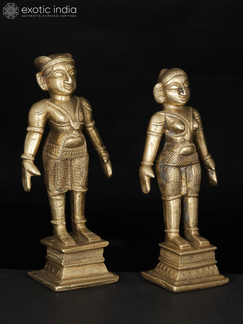 6" Small Brass Tribal Couple | Table Decor