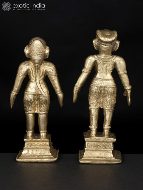 6" Small Brass Tribal Couple | Table Decor