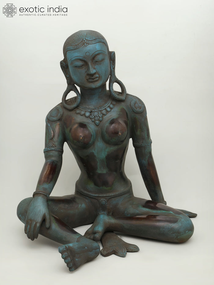 19" Nepali Goddess Parvati Statue in Brass