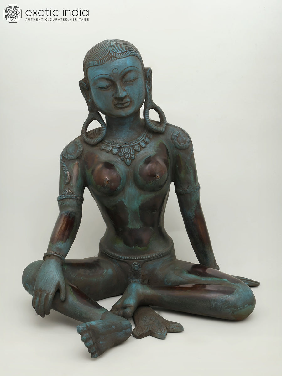 19" Nepali Goddess Parvati Brass Statue Handmade