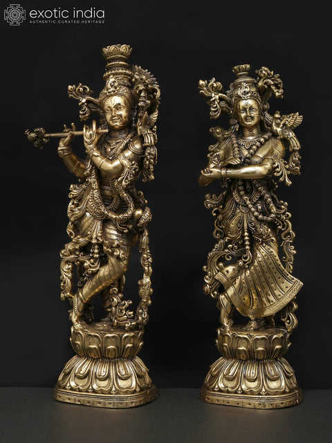 Superfine Standing Radha Krishna | Brass Statues