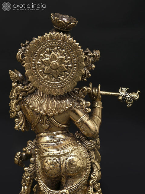 8" Superfine Standing Radha Krishna | Brass Statues