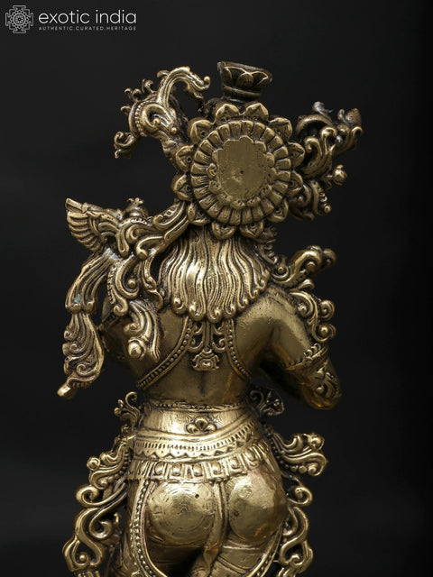 8" Superfine Standing Radha Krishna | Brass Statues
