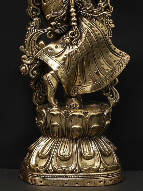 8" Superfine Standing Radha Krishna | Brass Statues