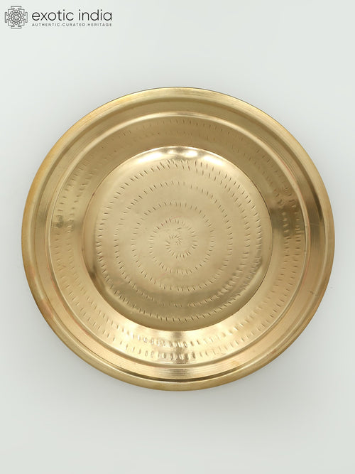 14" Brass Ritual Thali for Pooja