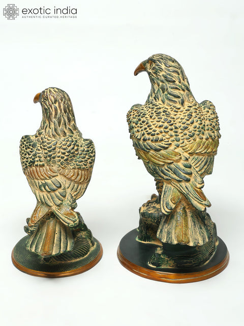 15" Brass Pair of Eagle Statues | Table Decor