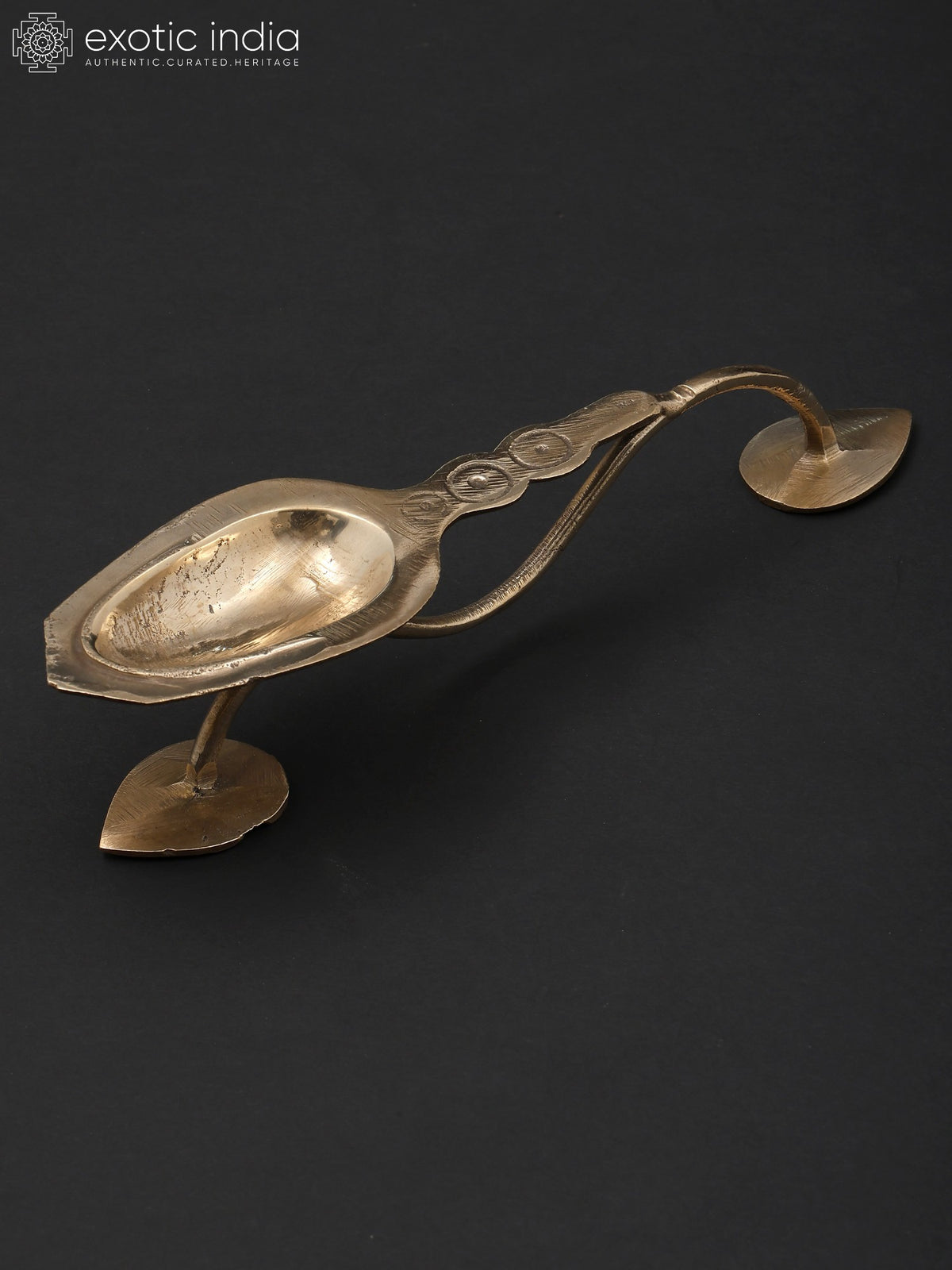 7" Brass Handheld Arti Lamp for Pooja