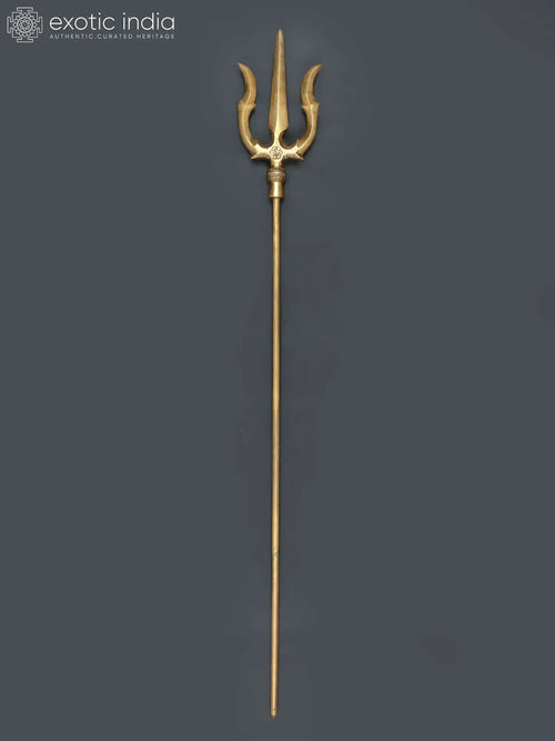 Brass Trishul Idol of Lord Shiva for Pooja