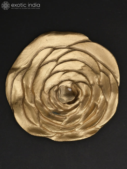 6" Small Lotus Leaf Brass Wall Hanging for Home Decor